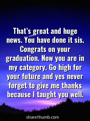 graduation sayings for sister